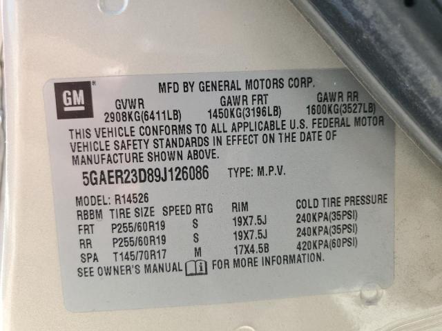 Photo 12 VIN: 5GAER23D89J126086 - BUICK ENCLAVE CX 