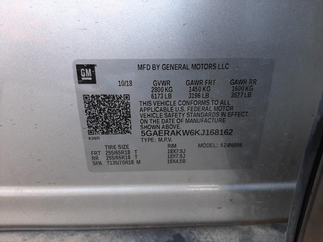 Photo 9 VIN: 5GAERAKW6KJ168162 - BUICK ENCLAVE 