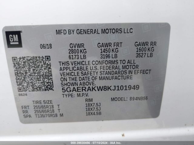 Photo 8 VIN: 5GAERAKW8KJ101949 - BUICK ENCLAVE 