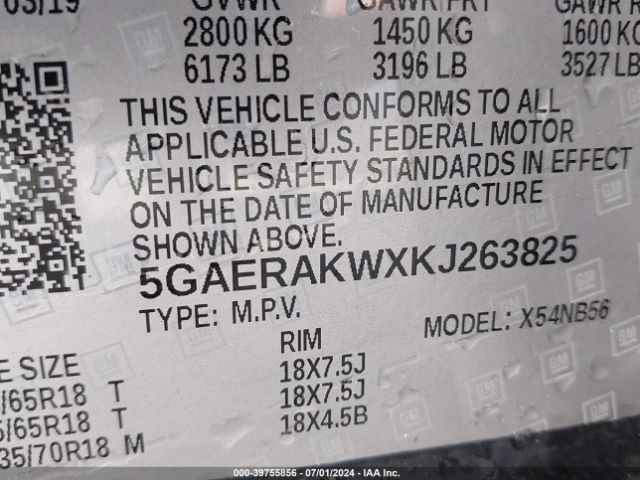 Photo 8 VIN: 5GAERAKWXKJ263825 - BUICK ENCLAVE 