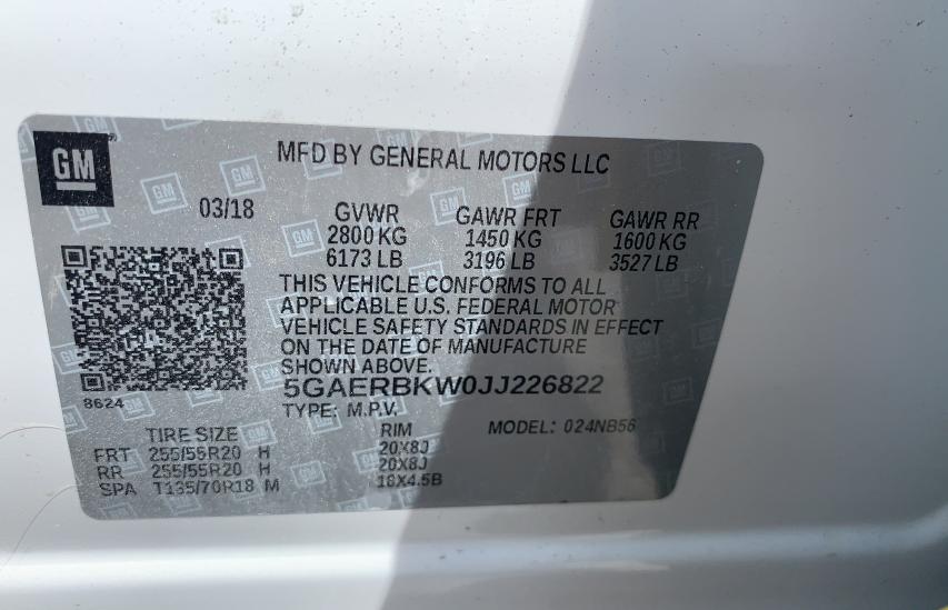 Photo 9 VIN: 5GAERBKW0JJ226822 - BUICK ENCLAVE ES 