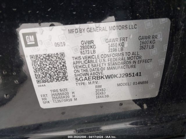 Photo 8 VIN: 5GAERBKW0KJ295141 - BUICK ENCLAVE 