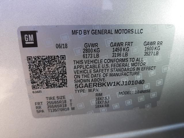 Photo 9 VIN: 5GAERBKW1KJ101040 - BUICK ENCLAVE ES 