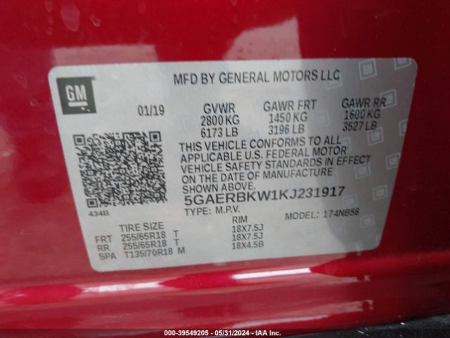 Photo 8 VIN: 5GAERBKW1KJ231917 - BUICK ENCLAVE 