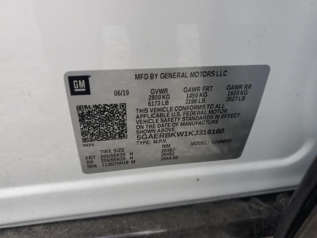 Photo 12 VIN: 5GAERBKW1KJ316160 - BUICK ENCLAVE ES 