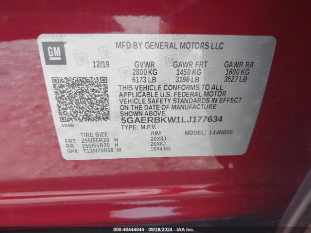 Photo 8 VIN: 5GAERBKW1LJ177634 - BUICK ENCLAVE 