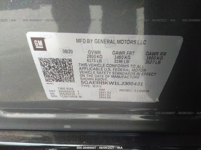 Photo 8 VIN: 5GAERBKW1LJ300431 - BUICK ENCLAVE 