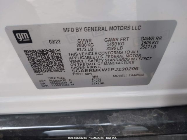 Photo 8 VIN: 5GAERBKW1PJ130206 - BUICK ENCLAVE 