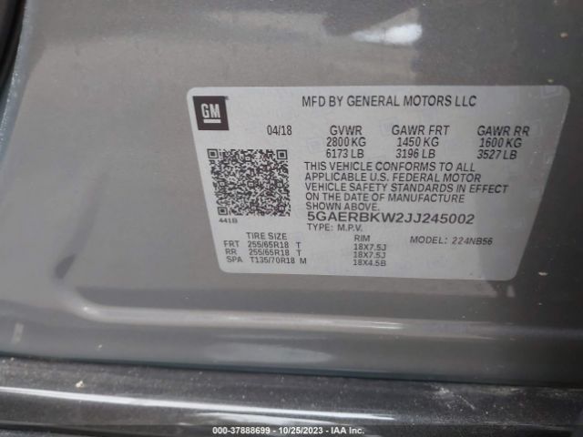 Photo 8 VIN: 5GAERBKW2JJ245002 - BUICK ENCLAVE 