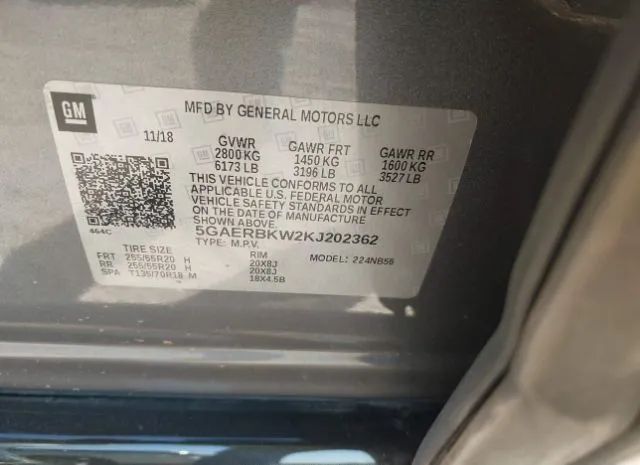 Photo 8 VIN: 5GAERBKW2KJ202362 - BUICK ENCLAVE 