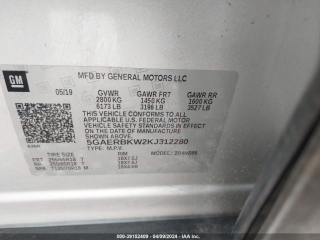 Photo 8 VIN: 5GAERBKW2KJ312280 - BUICK ENCLAVE 