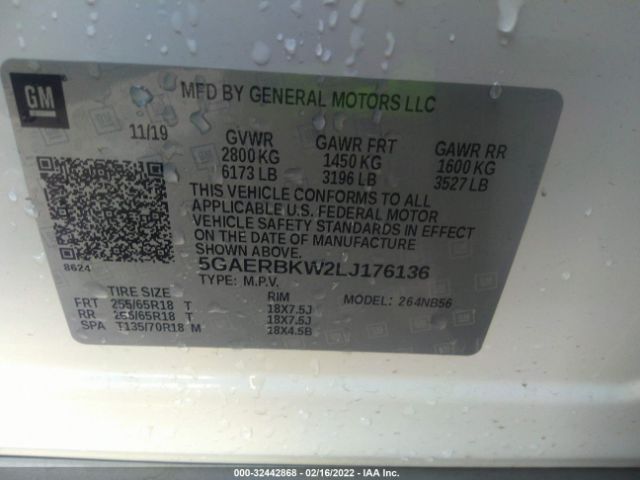 Photo 8 VIN: 5GAERBKW2LJ176136 - BUICK ENCLAVE 