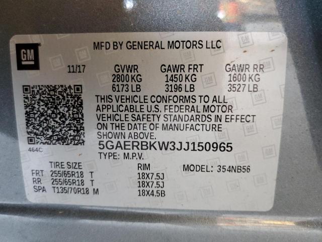 Photo 9 VIN: 5GAERBKW3JJ150965 - BUICK ENCLAVE ES 