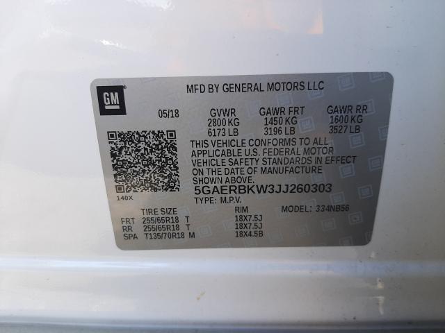 Photo 9 VIN: 5GAERBKW3JJ260303 - BUICK ENCLAVE ES 