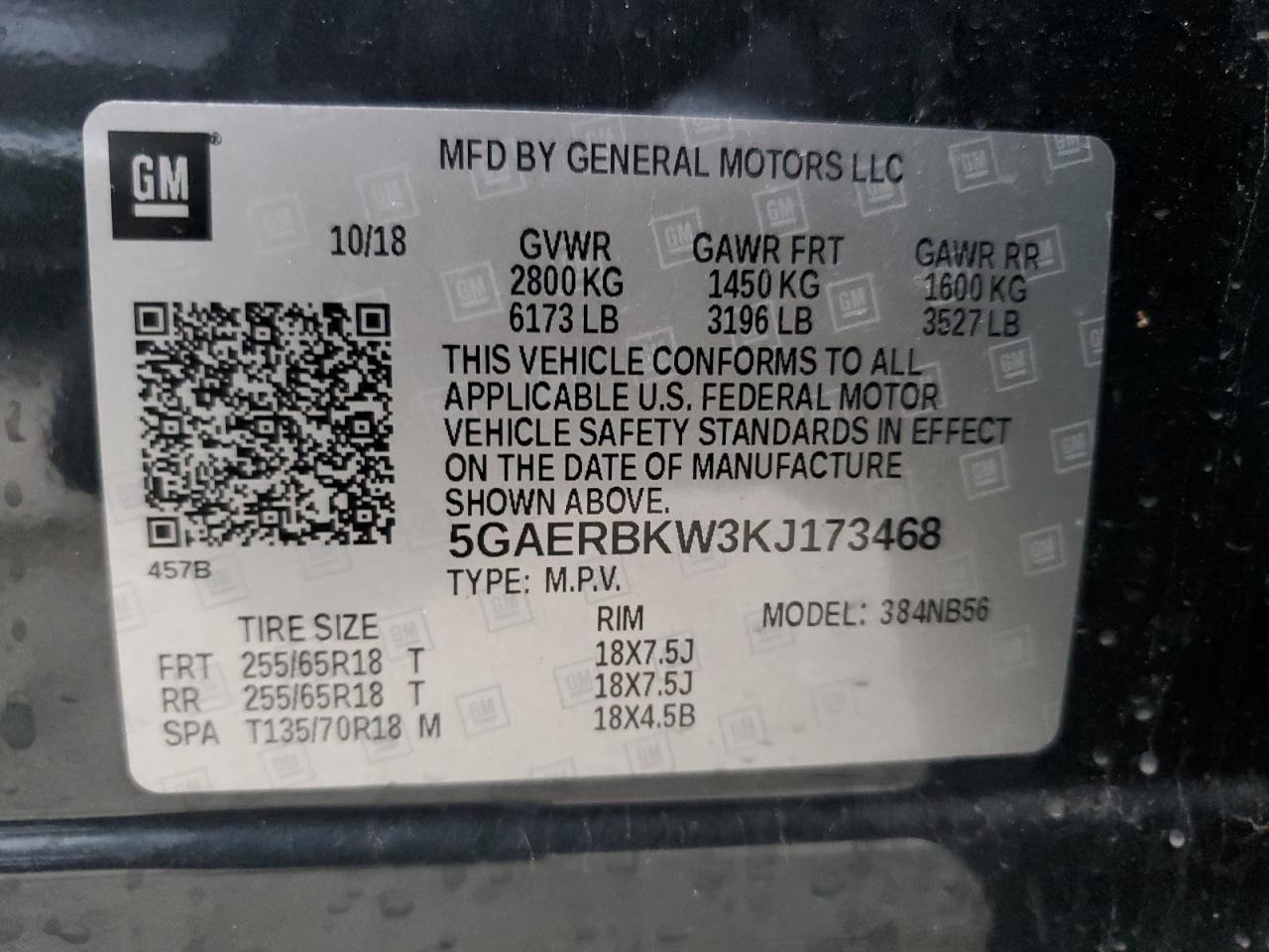 Photo 12 VIN: 5GAERBKW3KJ173468 - BUICK ENCLAVE 