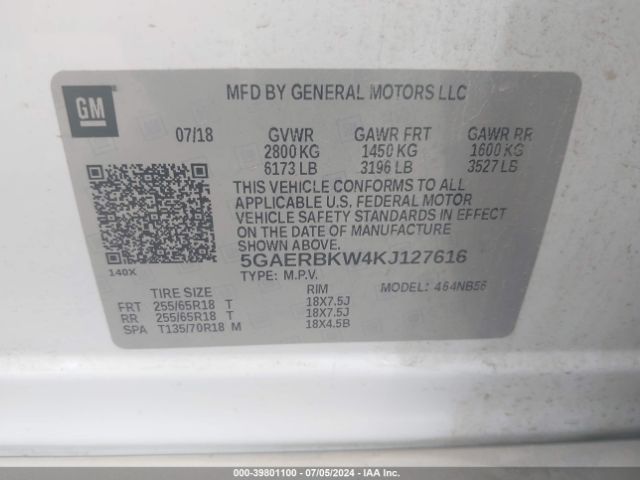 Photo 8 VIN: 5GAERBKW4KJ127616 - BUICK ENCLAVE 