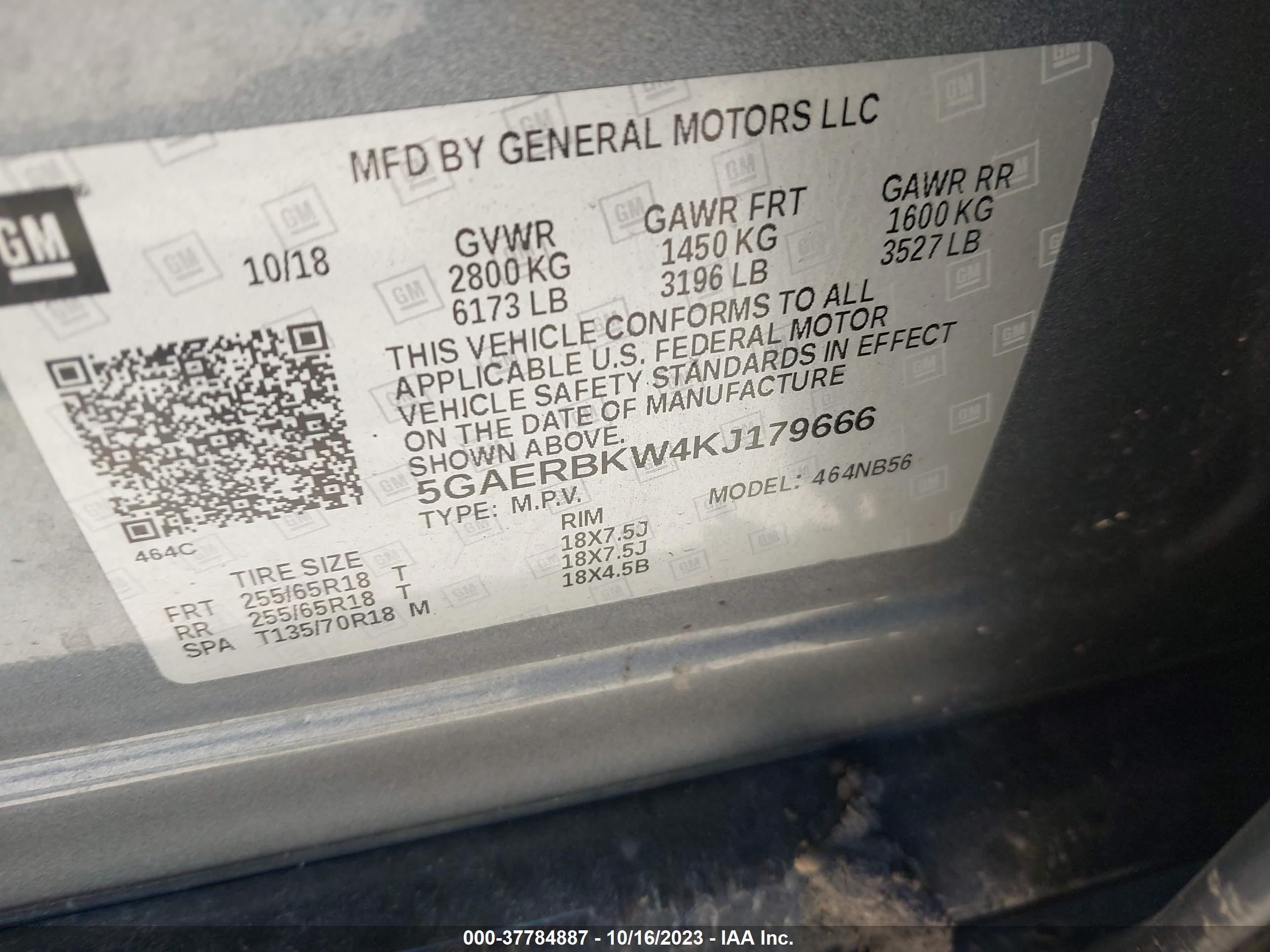 Photo 8 VIN: 5GAERBKW4KJ179666 - BUICK ENCLAVE 