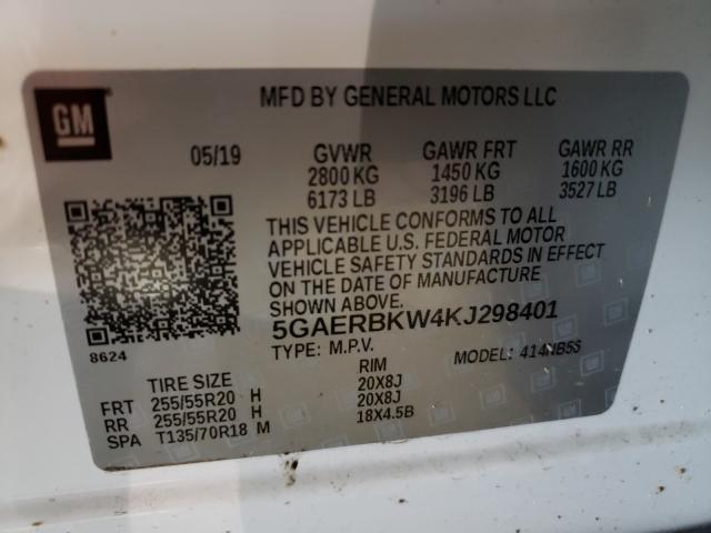 Photo 9 VIN: 5GAERBKW4KJ298401 - BUICK ENCLAVE ES 