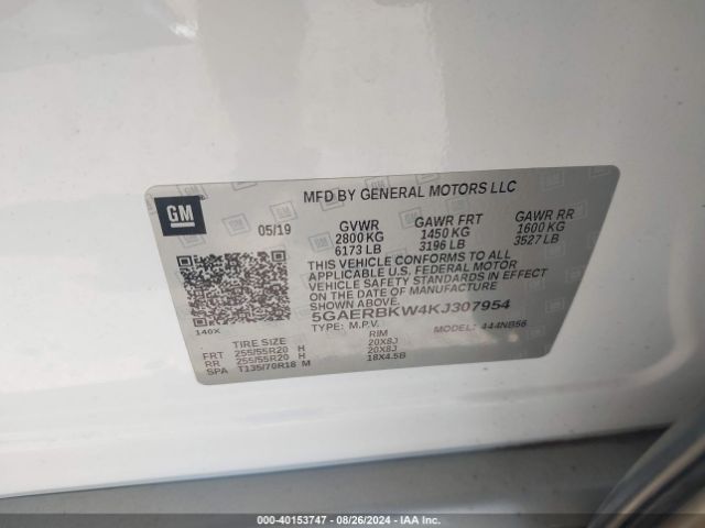 Photo 8 VIN: 5GAERBKW4KJ307954 - BUICK ENCLAVE 