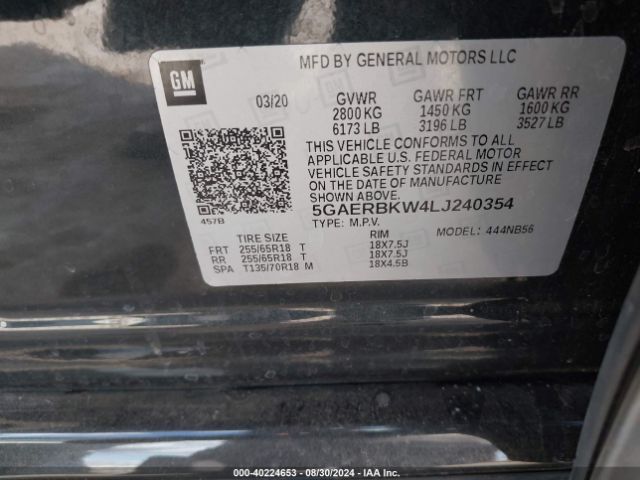 Photo 8 VIN: 5GAERBKW4LJ240354 - BUICK ENCLAVE 