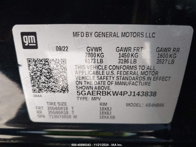 Photo 8 VIN: 5GAERBKW4PJ143838 - BUICK ENCLAVE 