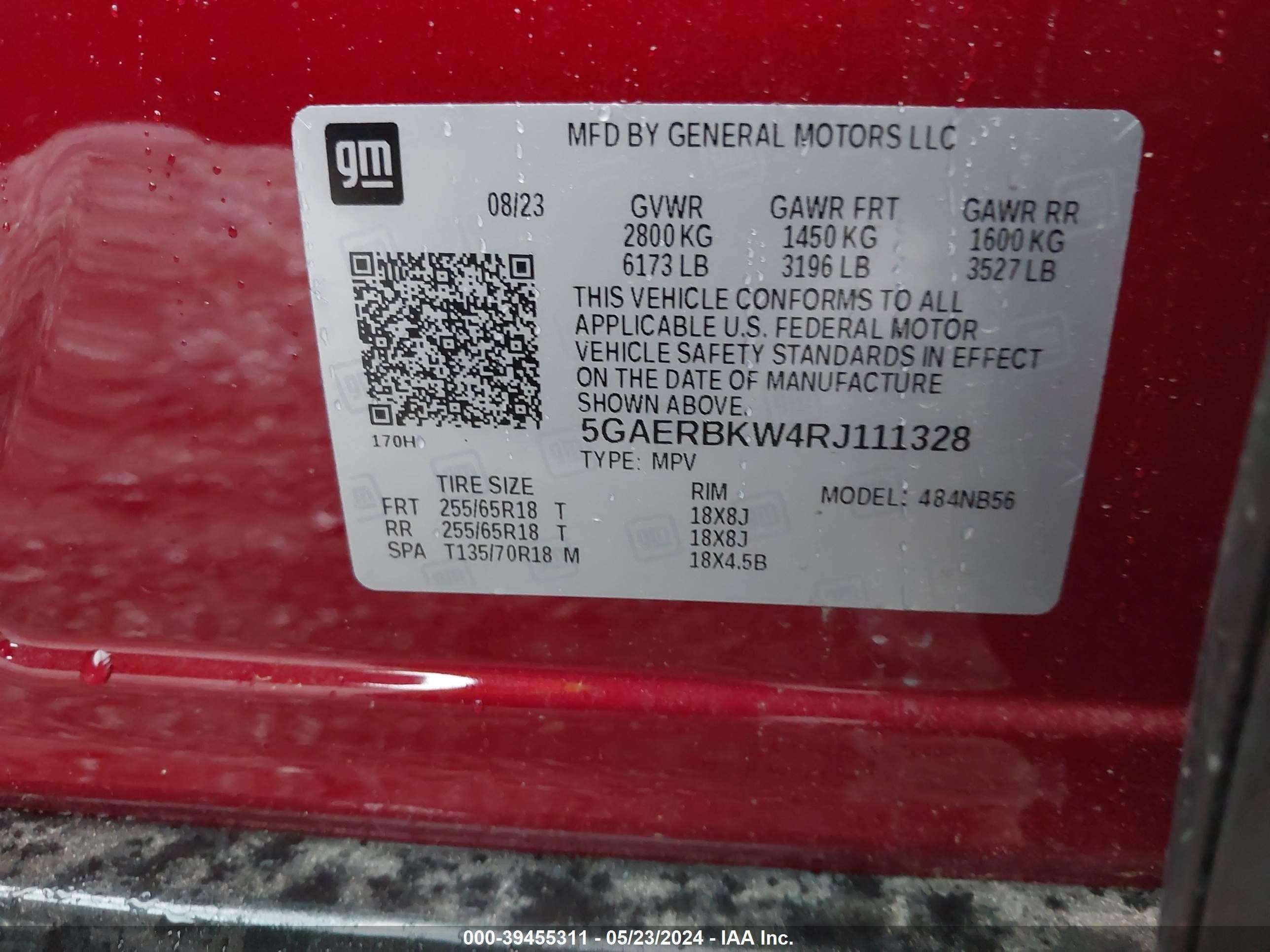 Photo 8 VIN: 5GAERBKW4RJ111328 - BUICK ENCLAVE 