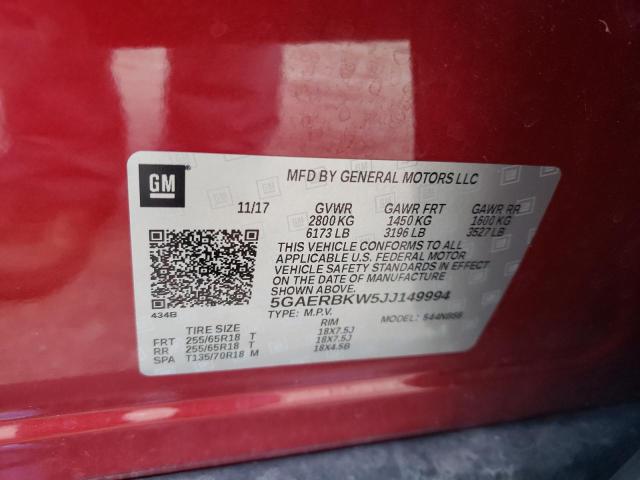 Photo 12 VIN: 5GAERBKW5JJ149994 - BUICK ENCLAVE ES 