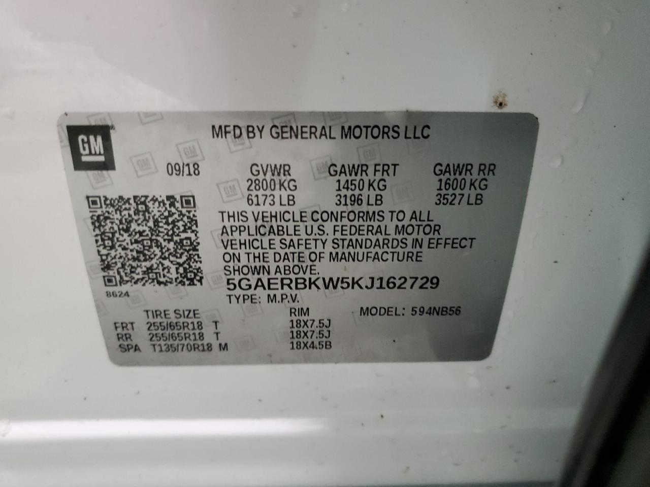 Photo 12 VIN: 5GAERBKW5KJ162729 - BUICK ENCLAVE 