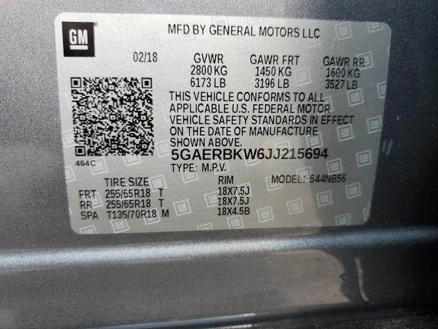 Photo 12 VIN: 5GAERBKW6JJ215694 - BUICK ENCLAVE ES 