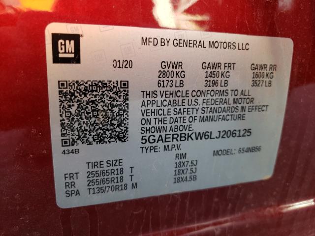 Photo 9 VIN: 5GAERBKW6LJ206125 - BUICK ENCLAVE ES 