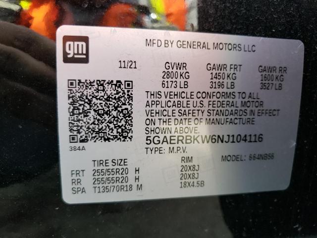 Photo 12 VIN: 5GAERBKW6NJ104116 - BUICK ENCLAVE ES 