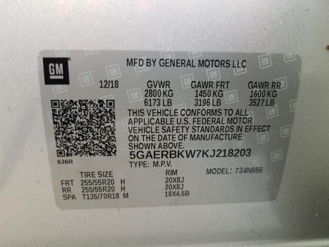 Photo 9 VIN: 5GAERBKW7KJ218203 - BUICK ENCLAVE ES 