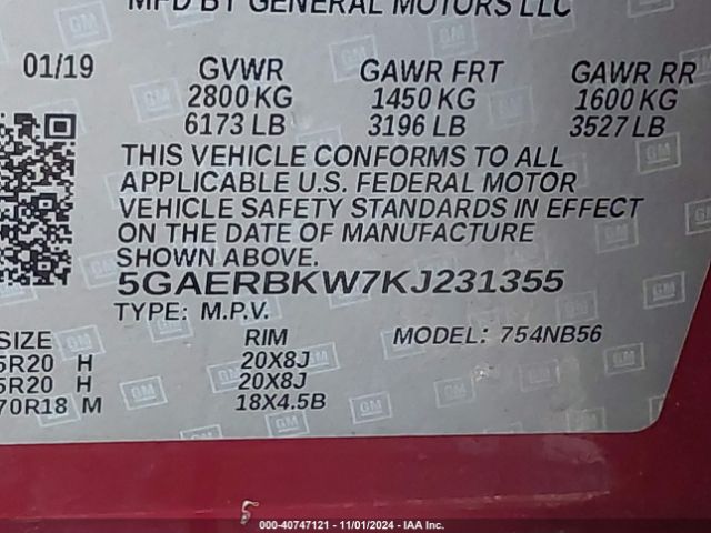 Photo 8 VIN: 5GAERBKW7KJ231355 - BUICK ENCLAVE 