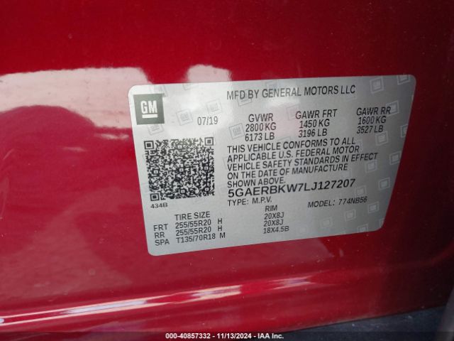 Photo 8 VIN: 5GAERBKW7LJ127207 - BUICK ENCLAVE 