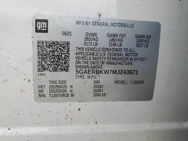 Photo 13 VIN: 5GAERBKW7MJ243671 - BUICK ENCLAVE ES 