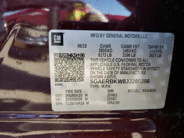 Photo 9 VIN: 5GAERBKW8JJ280398 - BUICK ENCLAVE ES 