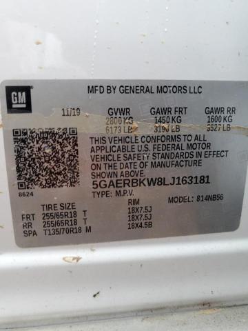 Photo 12 VIN: 5GAERBKW8LJ163181 - BUICK ENCLAVE 