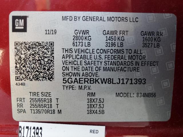 Photo 13 VIN: 5GAERBKW8LJ171393 - BUICK ENCLAVE 