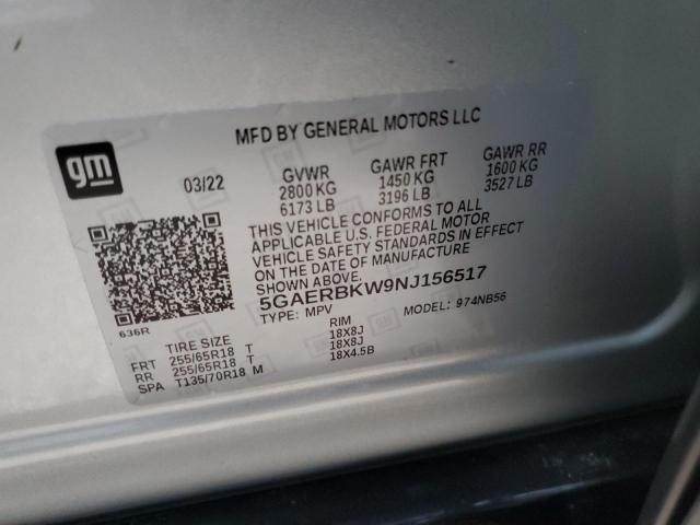 Photo 9 VIN: 5GAERBKW9NJ156517 - BUICK ENCLAVE ES 