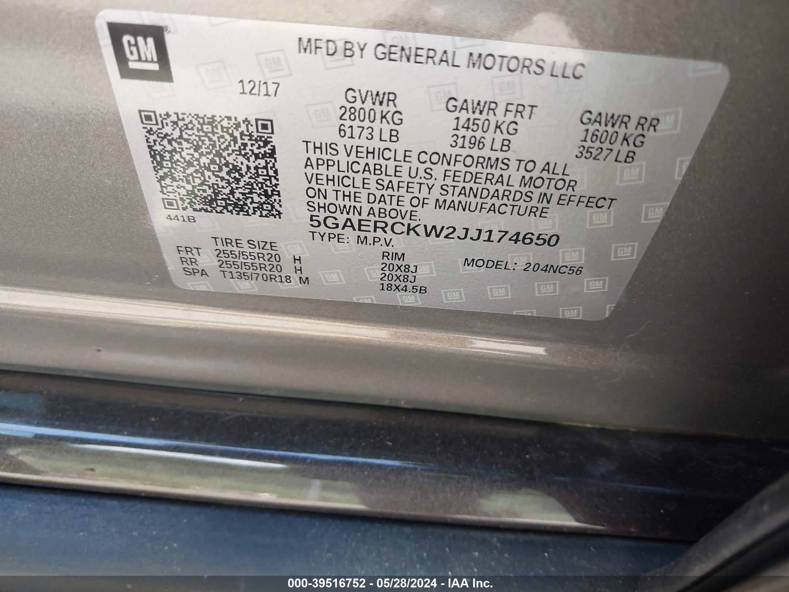 Photo 8 VIN: 5GAERCKW2JJ174650 - BUICK ENCLAVE 