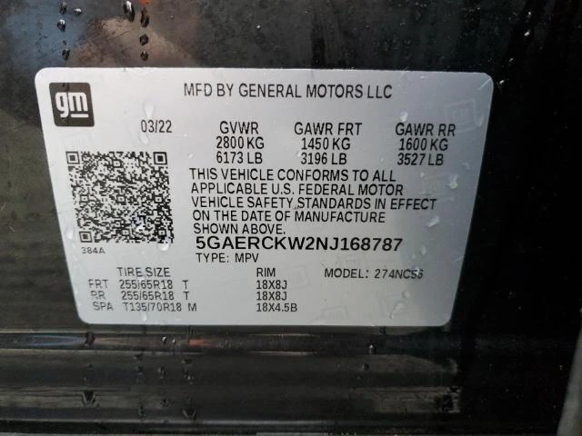 Photo 12 VIN: 5GAERCKW2NJ168787 - BUICK ENCLAVE PR 