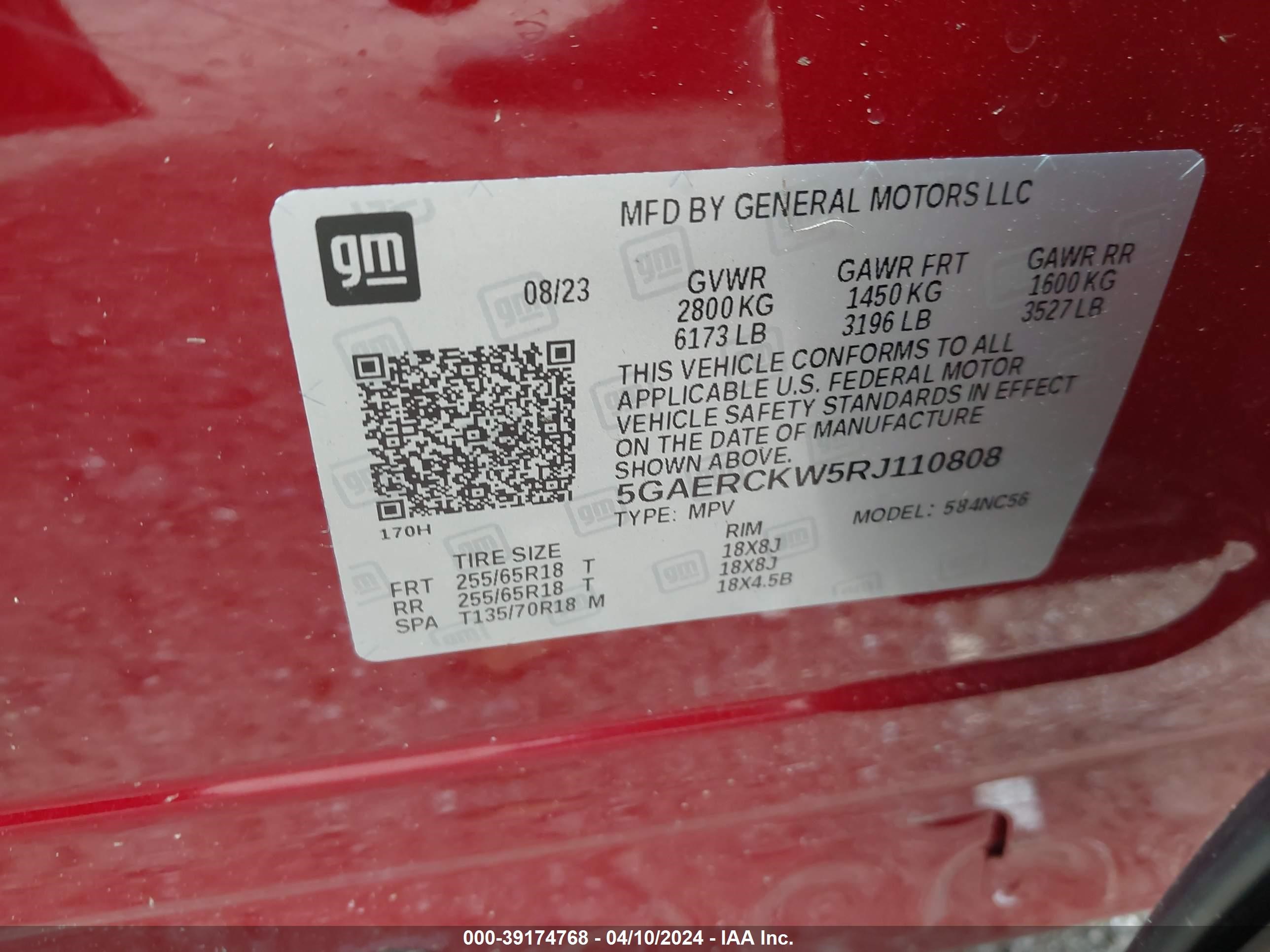 Photo 8 VIN: 5GAERCKW5RJ110808 - BUICK ENCLAVE 