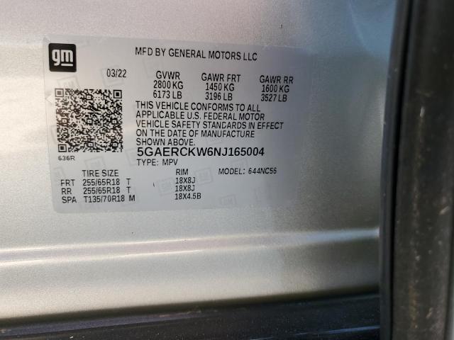 Photo 11 VIN: 5GAERCKW6NJ165004 - BUICK ENCLAVE PR 