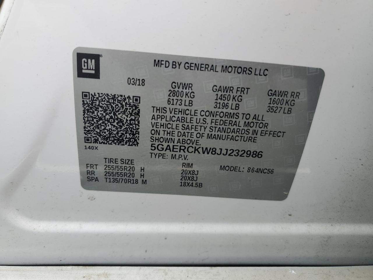 Photo 12 VIN: 5GAERCKW8JJ232986 - BUICK ENCLAVE 