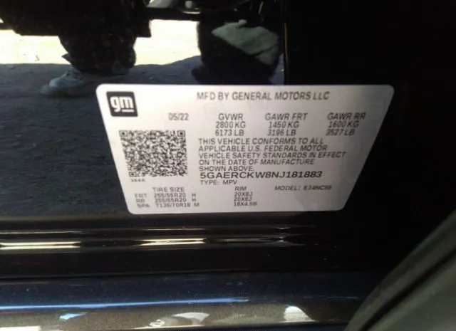 Photo 8 VIN: 5GAERCKW8NJ181883 - BUICK ENCLAVE 