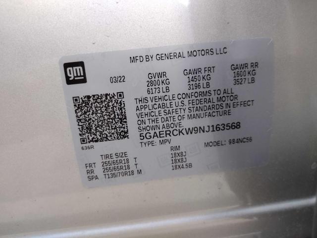 Photo 9 VIN: 5GAERCKW9NJ163568 - BUICK ENCLAVE PR 