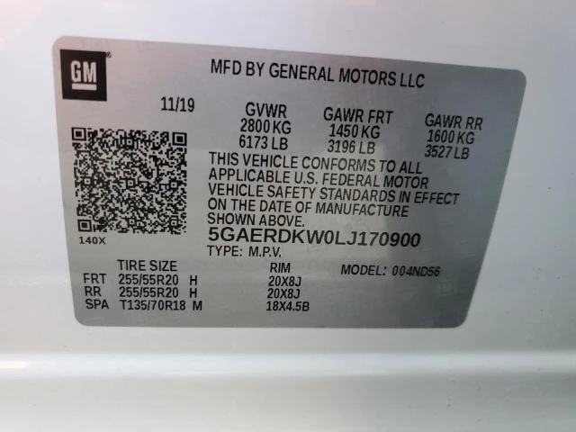 Photo 13 VIN: 5GAERDKW0LJ170900 - BUICK ENCLAVE AV 