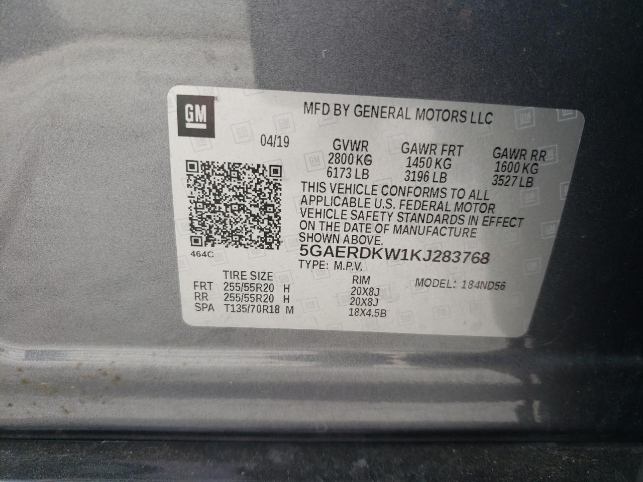 Photo 12 VIN: 5GAERDKW1KJ283768 - BUICK ENCLAVE 