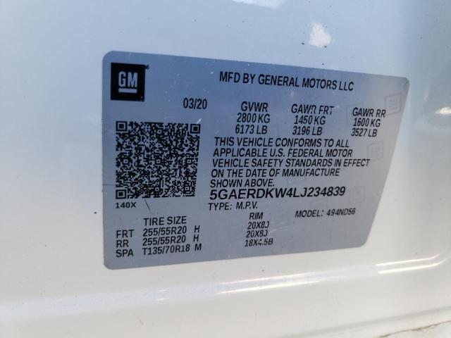 Photo 12 VIN: 5GAERDKW4LJ234839 - BUICK ENCLAVE AV 