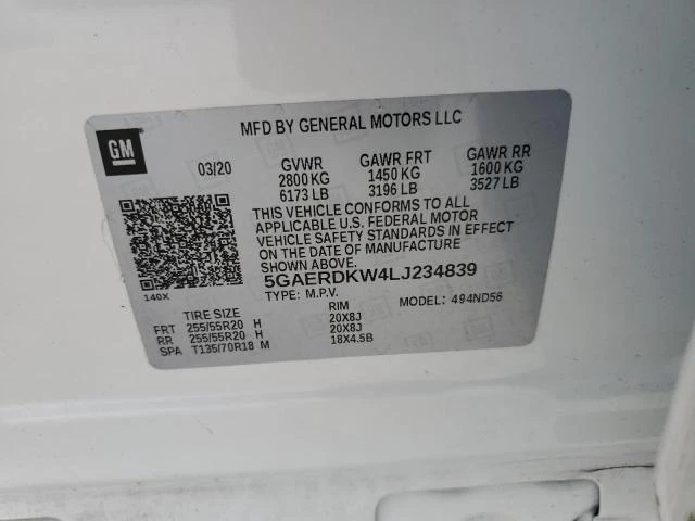 Photo 12 VIN: 5GAERDKW4LJ234839 - BUICK ENCLAVE AV 